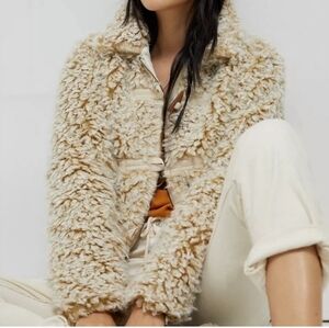 Anthropologie Brenna Faux Fur Jacket